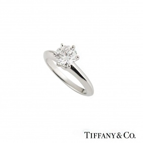 Tiffany & Co XXX Round Brilliant Cut Diamond Ring in Platinum 1.07ct F/VVS2